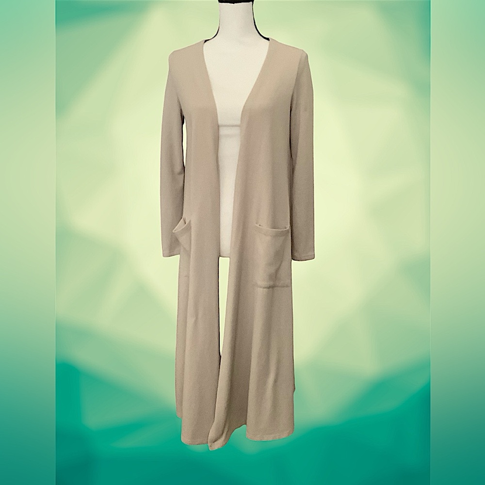 EUC! LulaRoe LONG TAN OPEN CARDIGAN